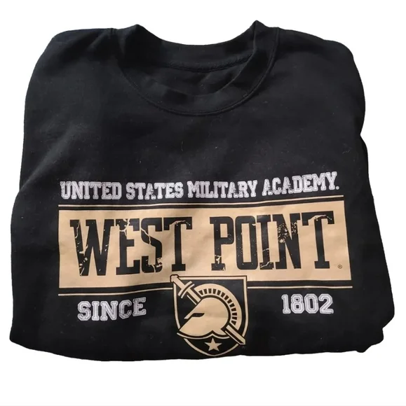 Army Black Knight Vintage USMA West Point Black Sweatshirt Size Medium - Picture 1 of 1